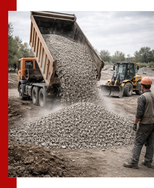 Доставка щебня в Луге крупными и мелкими фракциями