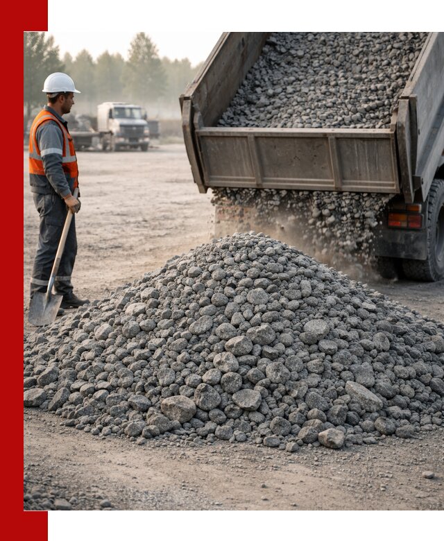 Гранитный щебень фракции 100–201 для строительства в Луге