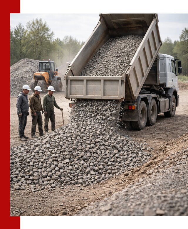Доставка гравийного щебня фракции 70-120 в Луге