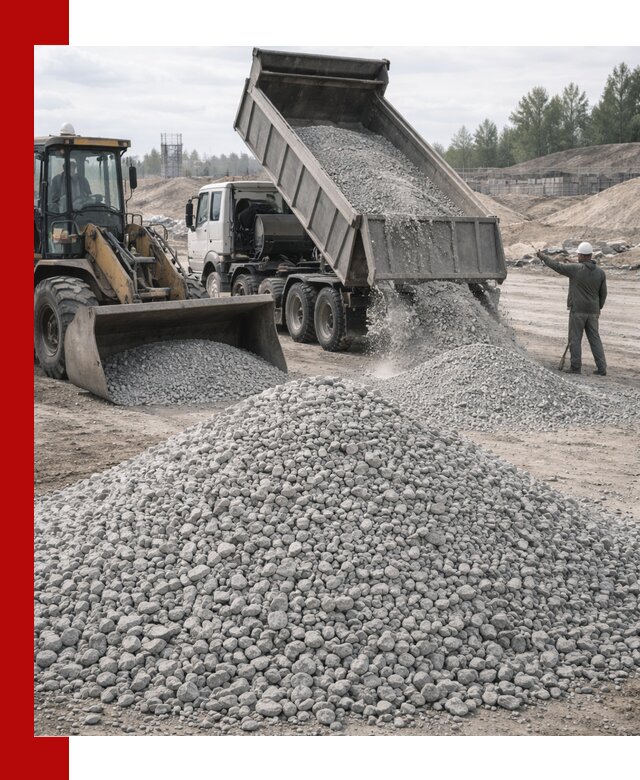 Доставка известнякового щебня фр. 5–20 в Луге