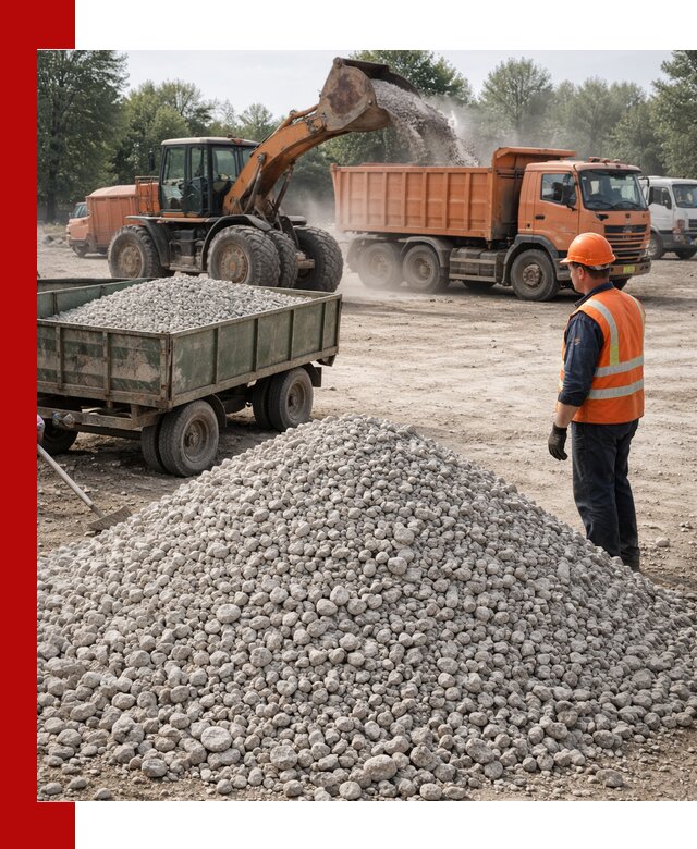 Доставка известнякового щебня фракция 20–40 в Луге