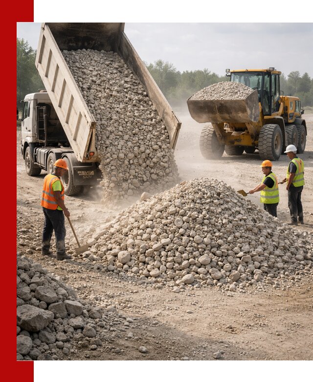 Доставка известнякового щебня фр. 40-70 в Луге