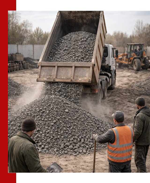 Доставка шлакового щебня в удобные сроки по выгодной цене в Луге