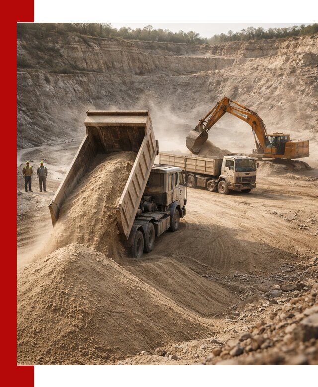 Карьерный песок навалом с доставкой в Луге