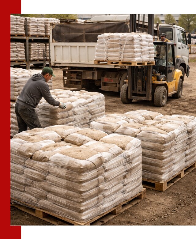 Карьерный песок в мешках с доставкой в Луге