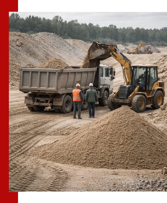 Карьерный среднезернистый песок с доставкой в Луге