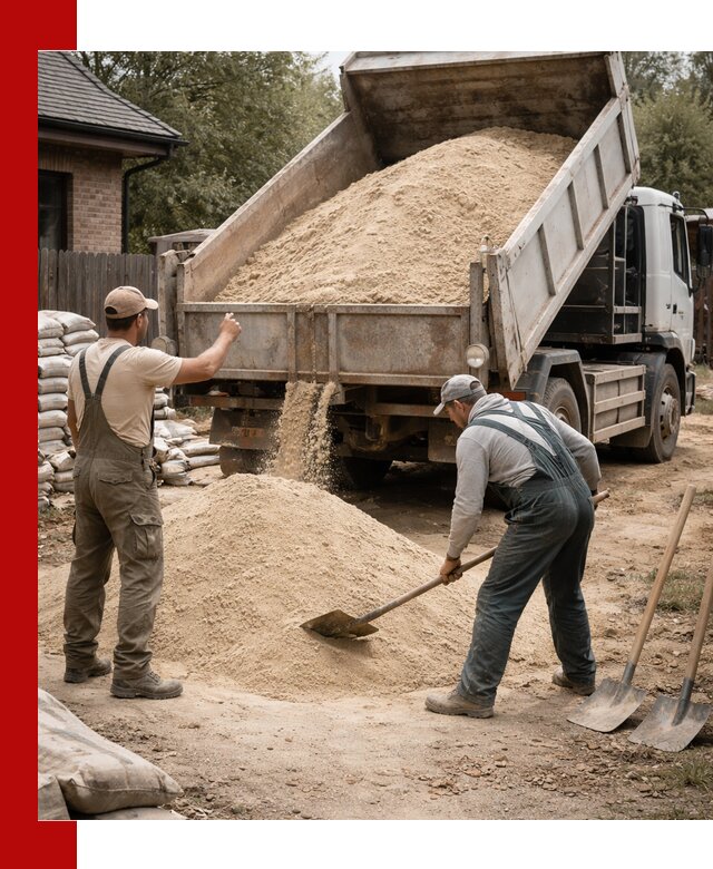 Песок для штукатурки с доставкой в Луге качественный и чистый