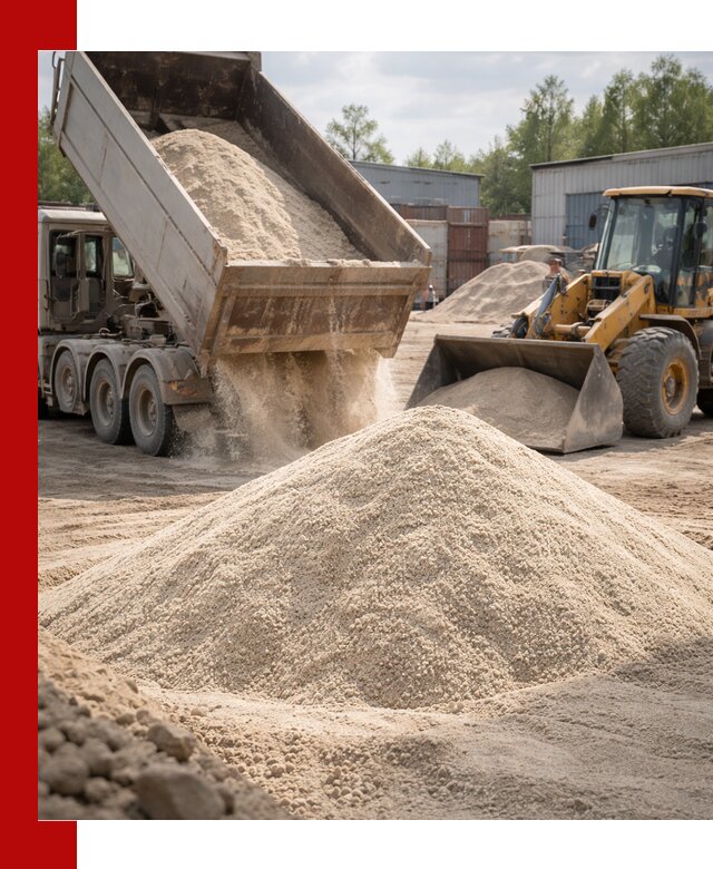 Кварцевый песок с доставкой в Луге для строительных работ