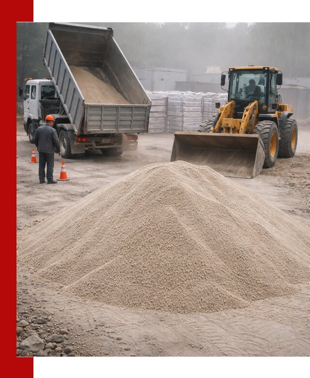 Кварцевый песок фракция 0–8 для стройработ в Луге