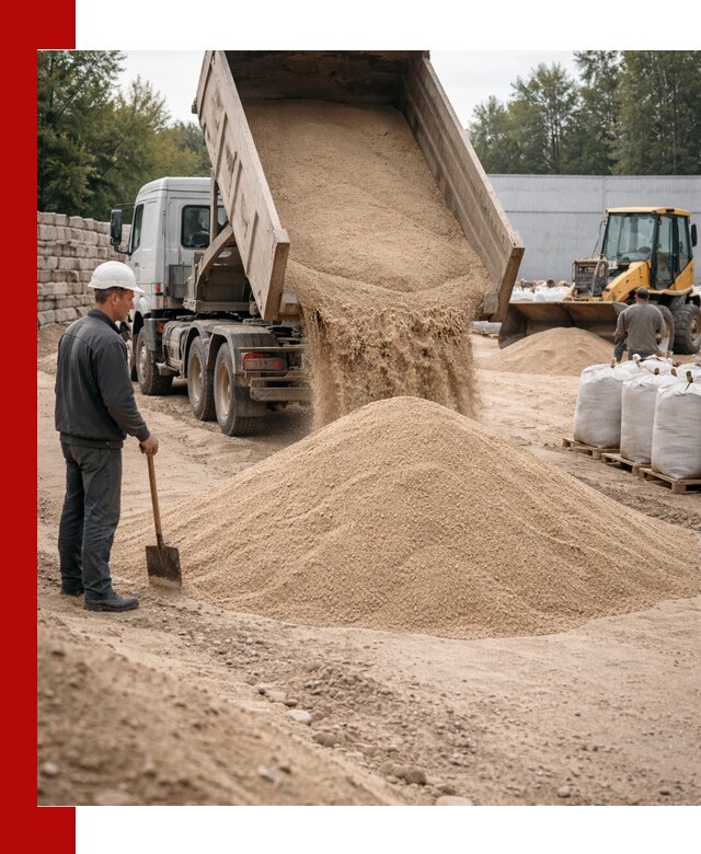 Кварцевый песок фракция 0–3 мм с доставкой в Луге