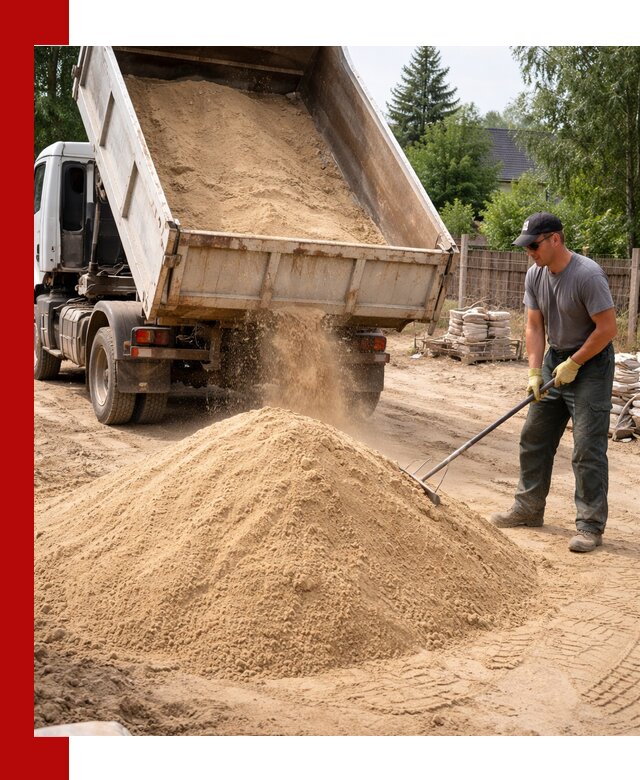Доставка сухого песка самосвалами в Луге