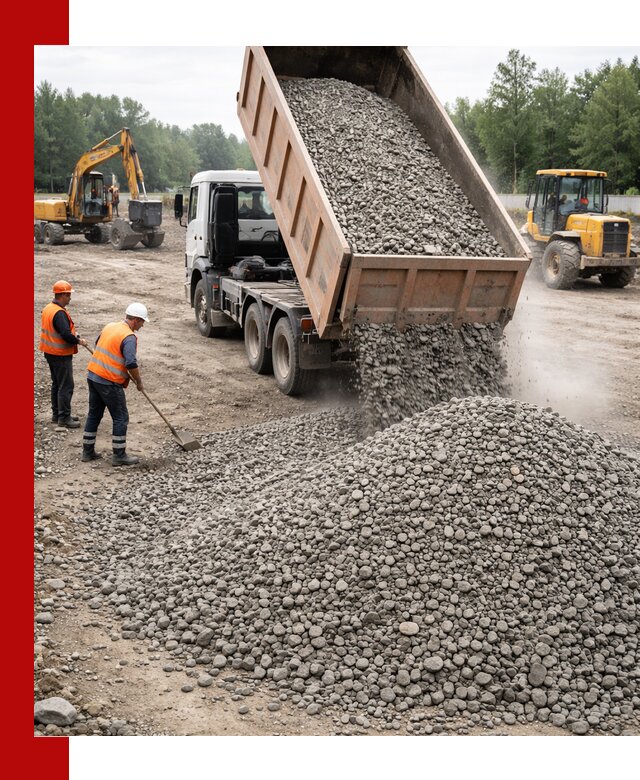 Доставка гравия фракции 40-70 в Луге оптом и в розницу