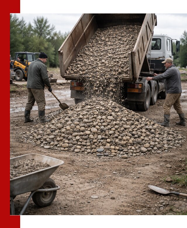 Доставка гальки речной оптом и в розницу в Луге