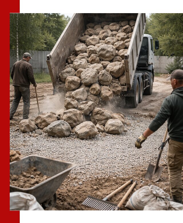 Доставка и укладка булыжника в Луге