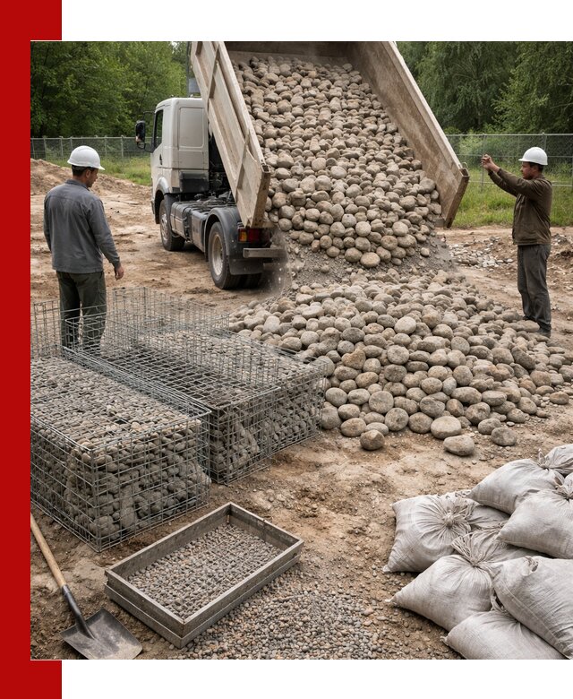 Камень для габионов фракция 70–151 в Луге