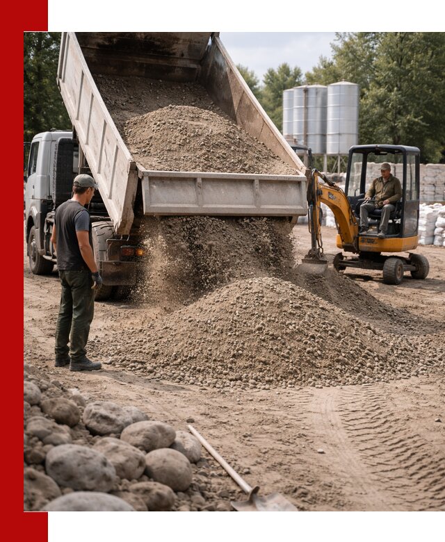 Доставка ПГС С3 в Луге самосвалами и миксерами