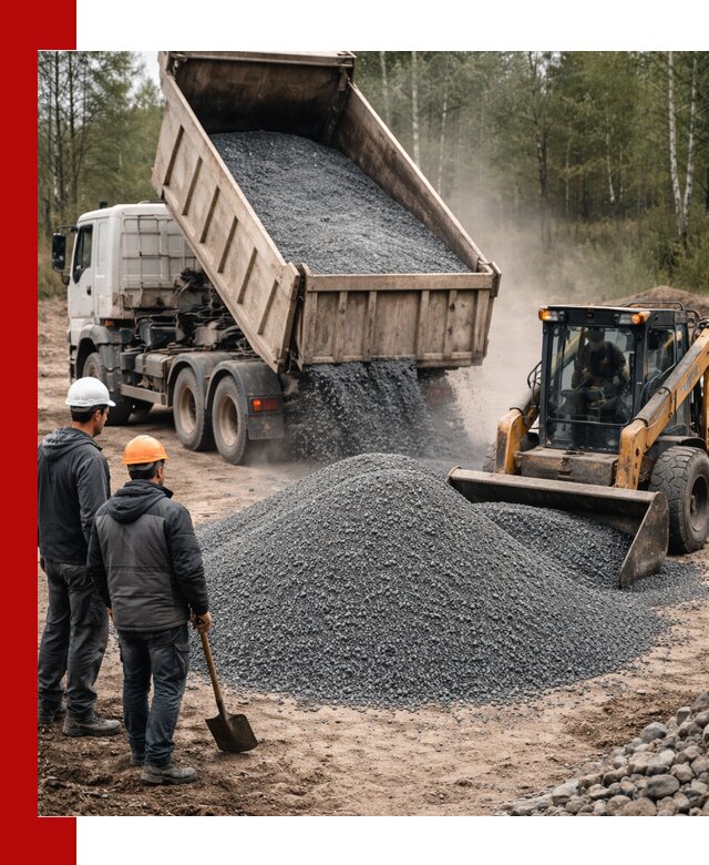 Гранитный отсев 0-5 с доставкой и разгрузкой в Луге