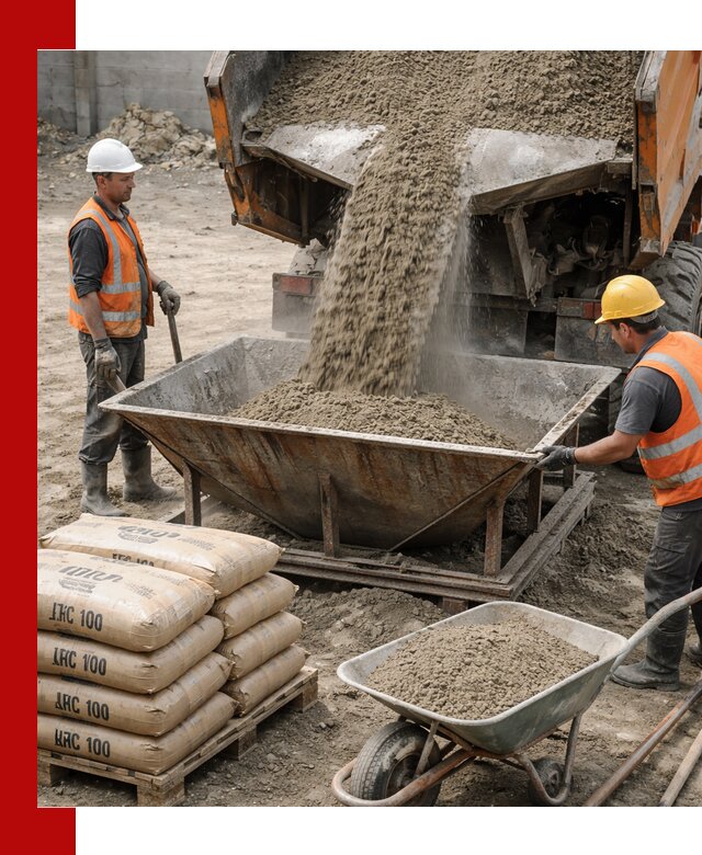 Доставка цементно-песчаной смеси М100 в Луге