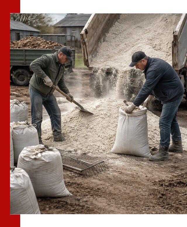 Доставка извести пушонки в Луге оптом и мелким оптом