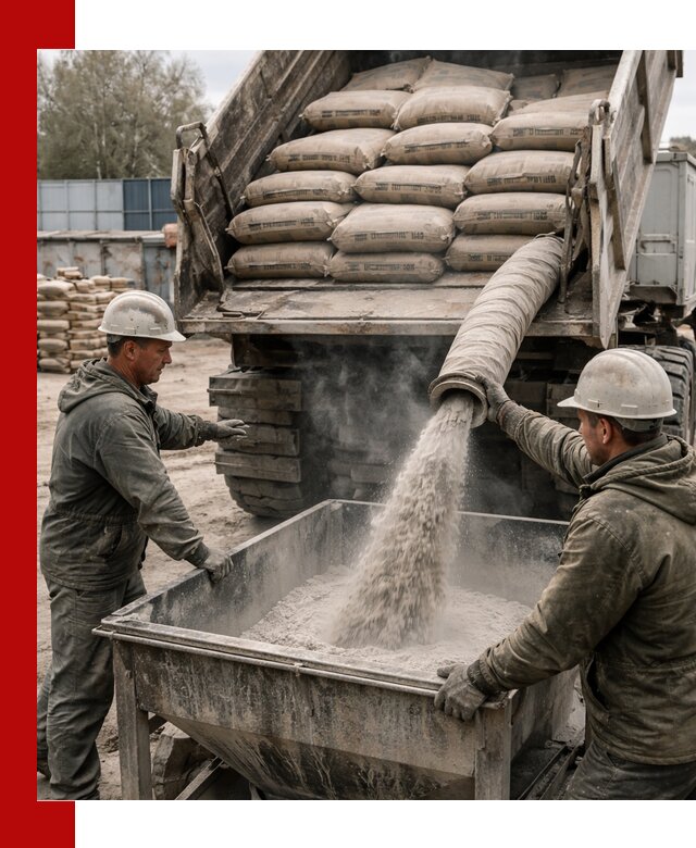 Доставка цемента М400 в Луге оптом и в розницу