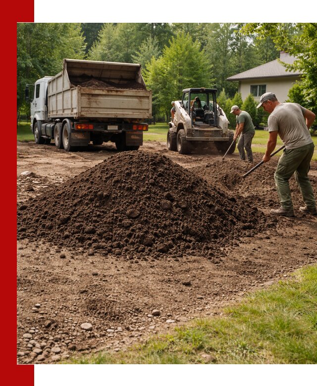 Доставка и укладка грунта для газона в Луге