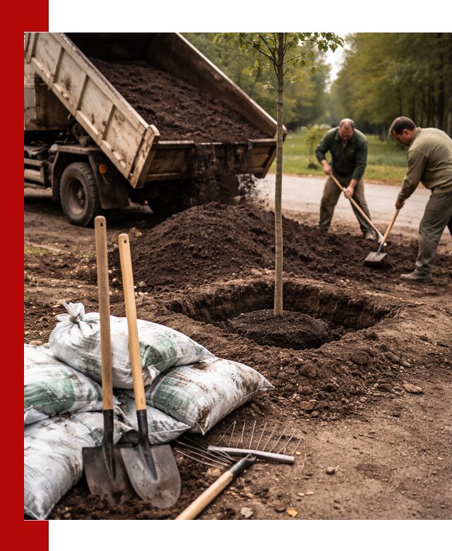 Грунт для посадки деревьев в Луге — доставка и подготовка почвы