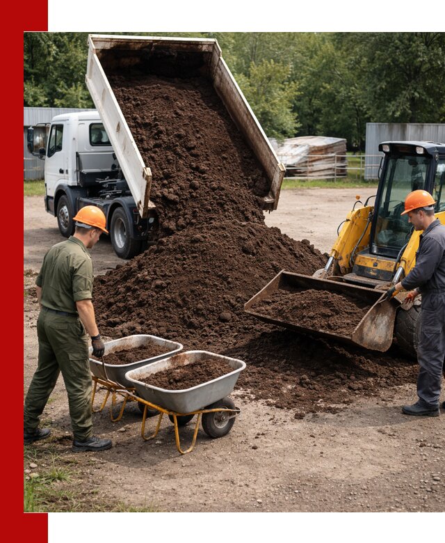 Доставка торфо-земляной смеси в Луге для огорода и ландшафта