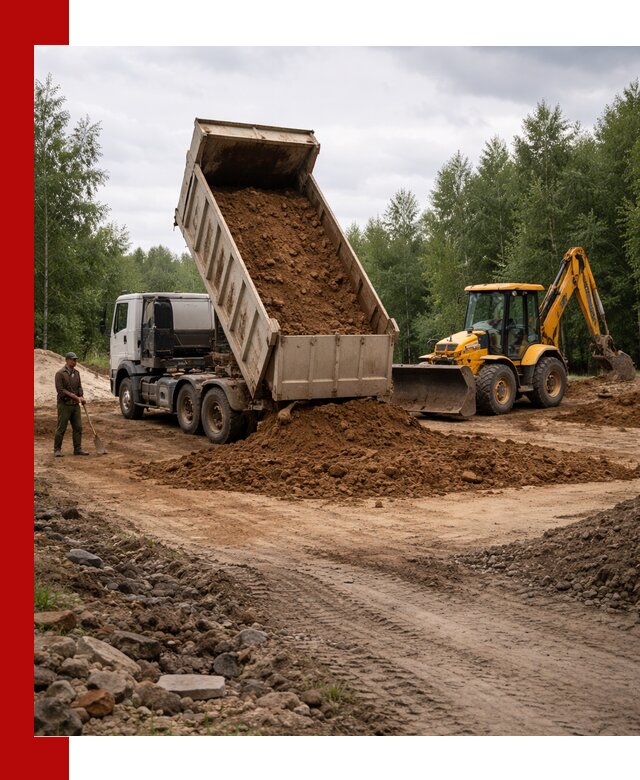 Доставка суглинка самосвалами в Луге подсыпка и планировка