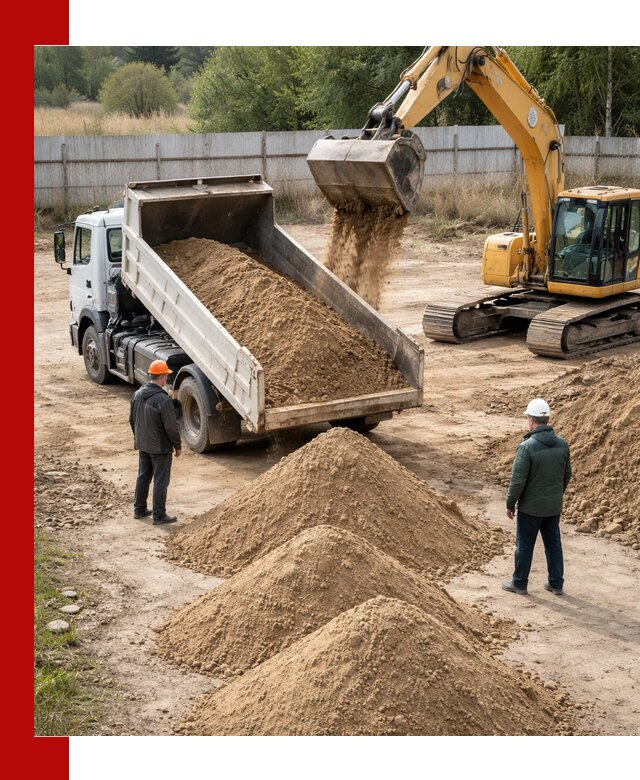 Доставка супеси вагонными и автопартиями в Луге