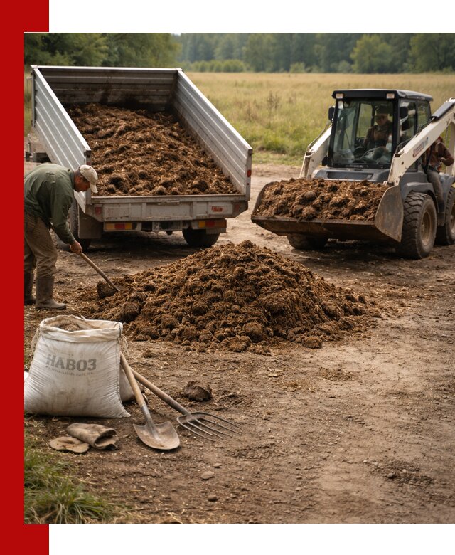 Доставка конского навоза в Луге с разгрузкой и доставкой на объект