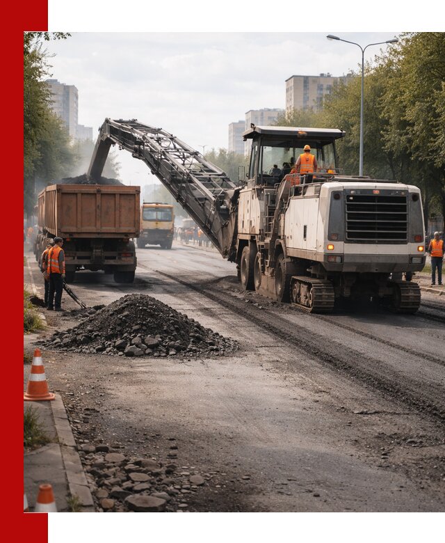 Фрезерованный асфальт в Луге — удаление и вывоз старого покрытия