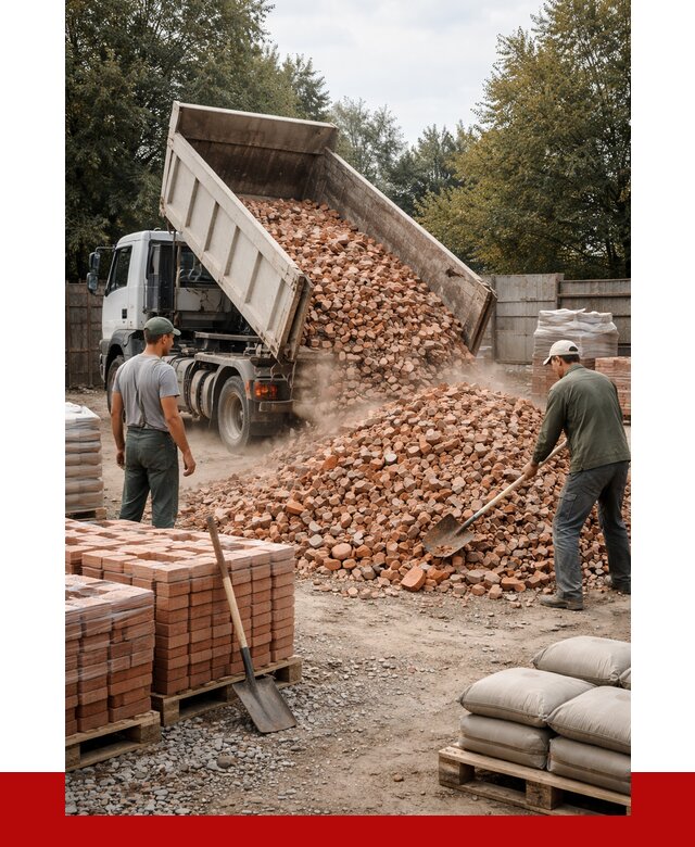 Бой кирпича в Луге с доставкой от 4330 руб/куб | ПРОНЕРУДЛга