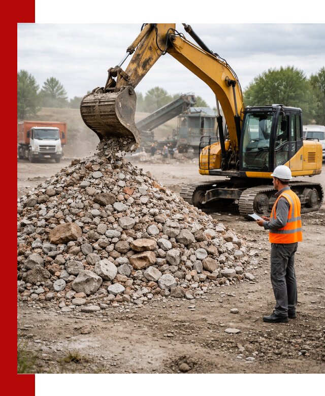 Доставка и вывоз строительного боя в Луге
