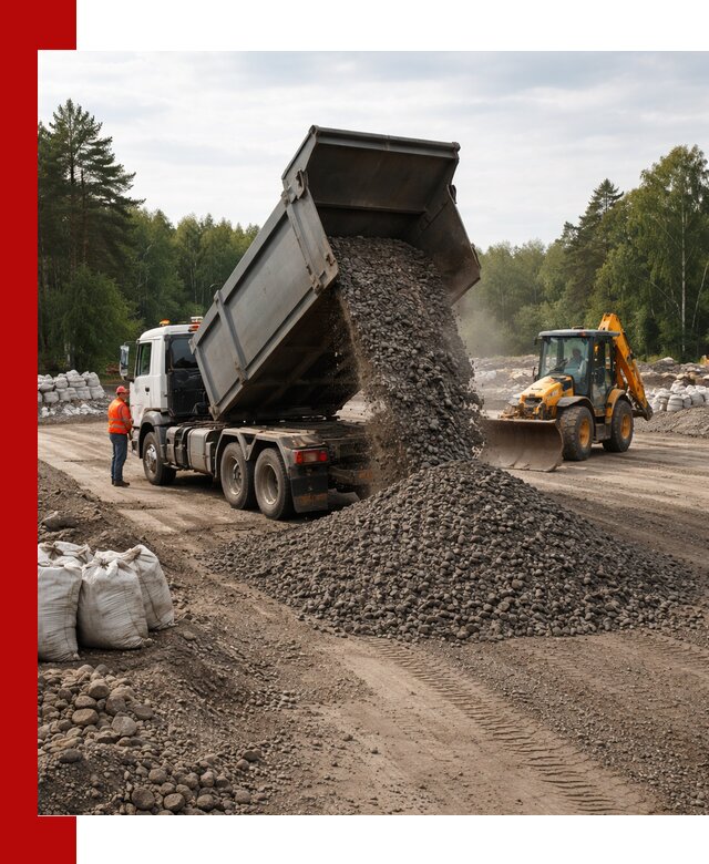 Доставка дробленого асфальта в Луге для дорожных работ