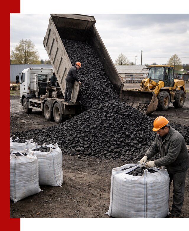 Доставка каменного угля в Луге оптом и в розницу