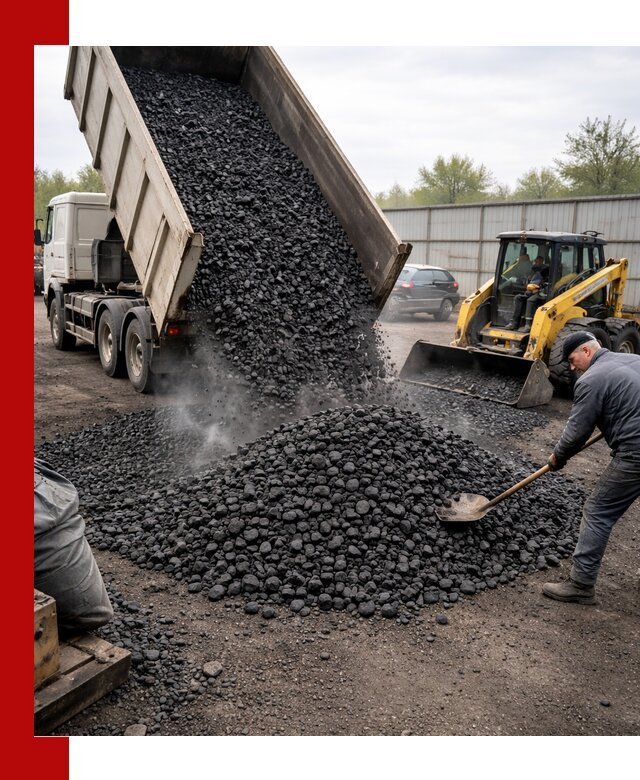 Доставка угля орех в Луге оптом и в розницу
