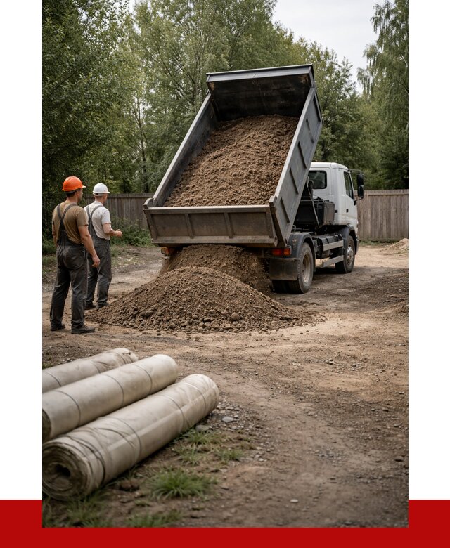 Доставка сыпучих материалов самосвалом в Лугу от 4330 р. | ПРОНЕРУДЛга