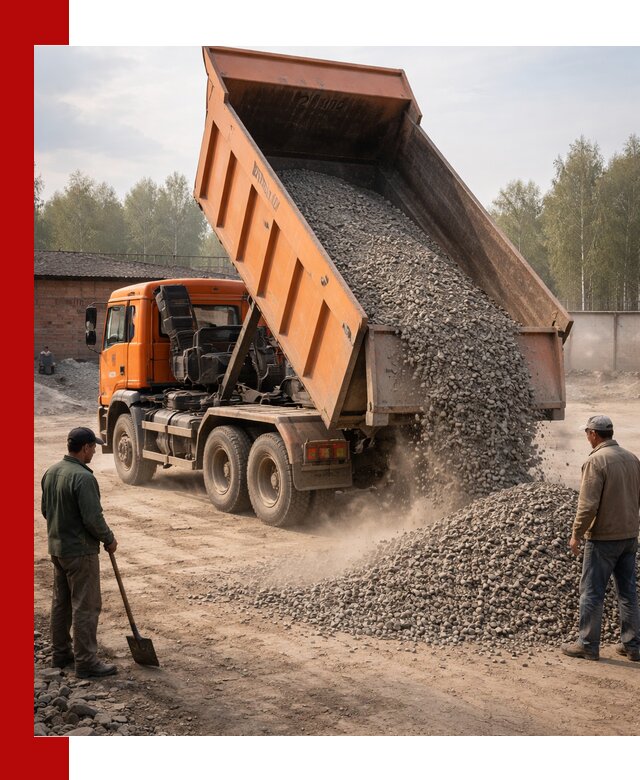 Доставка самосвалом 20 м3 в Луге быстро и надежно