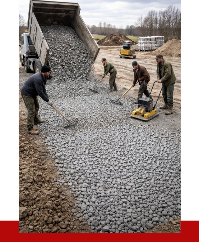 Устройство щебеночной подушки в Луге от 4640 р. ПРОНЕРУДЛга